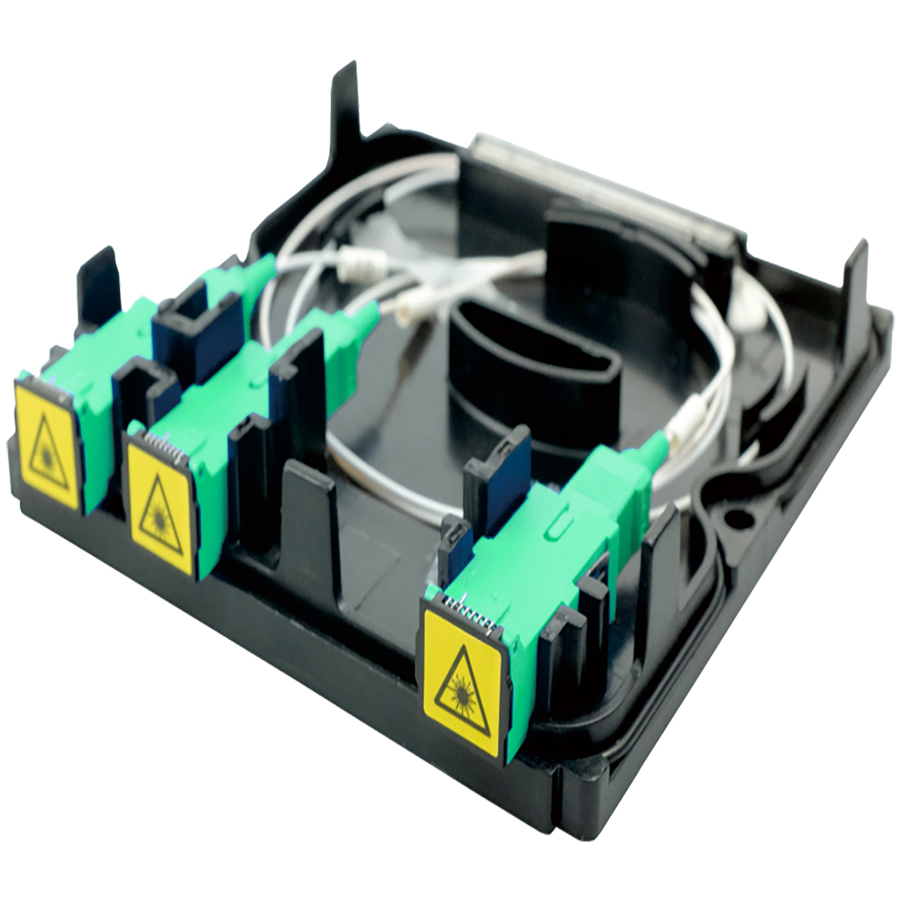 FTTH 2 Cores SC APC Plastic Fiber Optic Splitter Faceplate Socket Panel with 3 Time