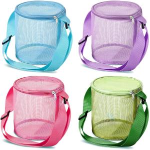 Quality New Children'S Mesh Shell Storage Bag Beach Three-Dimensional Round Sand Bucket wholesale