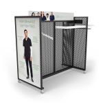 Retail Gondola Clothing Store Display Rack Wood Effect