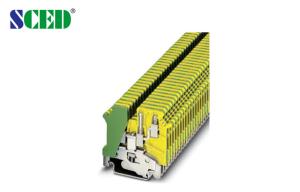 Quality AWG 30 - 12 2.5mm2 Width 5.2mm Din Rail Ground Type Terminal Blocks wholesale