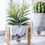 Marble Finish Cactus Flower Pots Homewares Decorative Items Succulents Plant