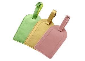 Quality Door Shape PU Travel Baggage Tag Colorful Pantone Color With Buckle Strap wholesale