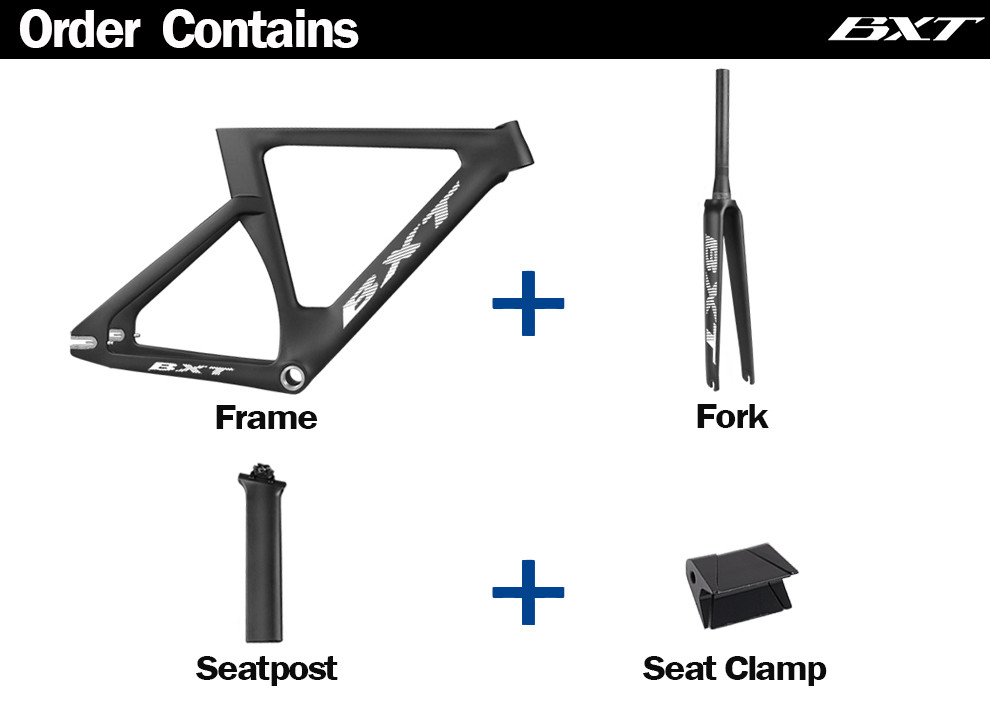 700C Fixed Gear Carbon Track Bike Frame With Fork Max 25C Tire