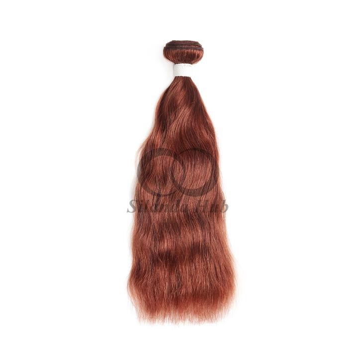 #33 Dark Auburn Natural Wave Remy Human Hair Bundles Sew In Weave Bundles Brazilian Bundle Deals