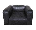 Black Vintage PU Leather Couch Antique Sofa