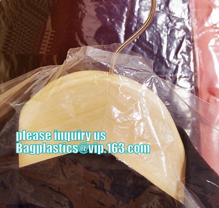 commercial clear pe ldpe poly hotel laundry roll up suit garment packaging dry cleaning cover plastic polythene bag for