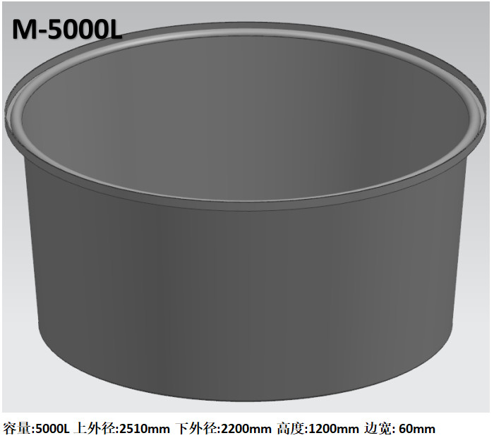 Five Thousand Liters Round Bucket Mould Lightweight