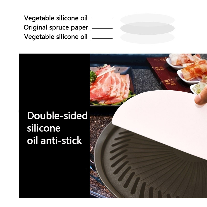 Printed Round Baking Paper Non-stick and Disposable with Parchment Silicone Coating