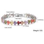 Multicoloured Cubic Zirconia Tennis Bracelet for Women Wedding Jewelry