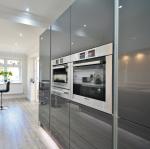 Villa/Apartment Kitchen Cabinet with Islands Modern Style Wooden Luxury Glossy