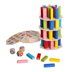 Quality Tower 12.5cm Automatic Domino Train Domino Wooden Blocks wholesale
