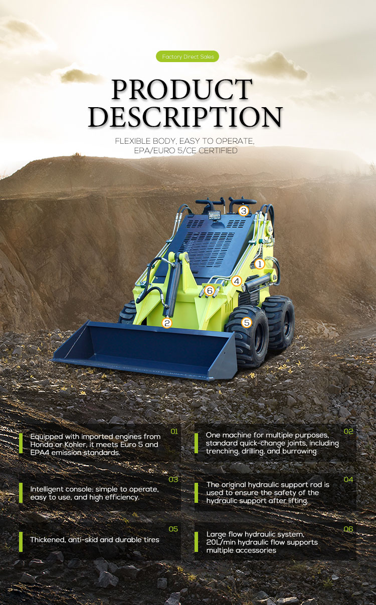 17.1KW 23HP Maximum Power Crawler Skid Steer Loader with Easy Operation and Performance
