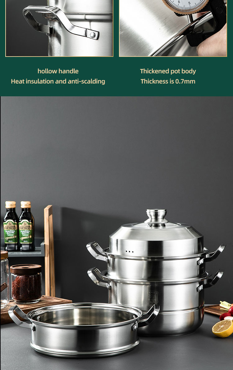 Wholesale TOP Seller 30cm Multipurpose Stock Pot Cookware 18/8 Stainless Steel Steam Cooking Pot With Visual Lid