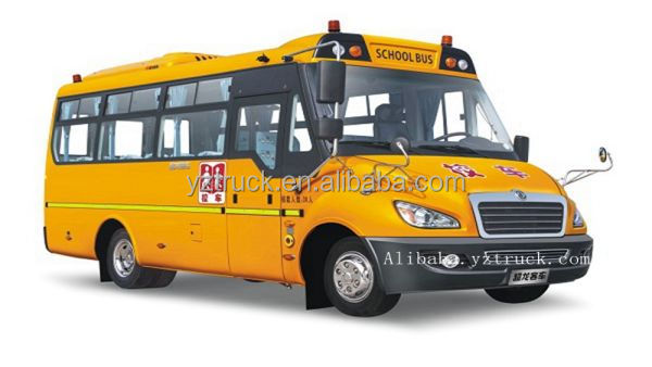 24-39 Seat Medium Size Yellow Vehicle Dongfeng Diesel Automatic Euro 4 Mini School Bus