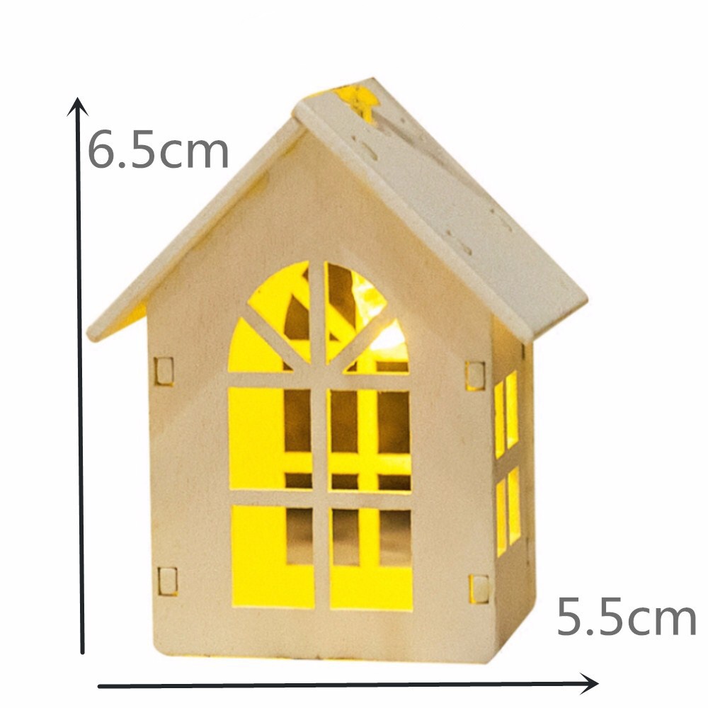 Christmas Decoration Indoor 10 LED Christmas String Lights Wooden House Battery Operated Christmas Lights for Xmas Garden Patio