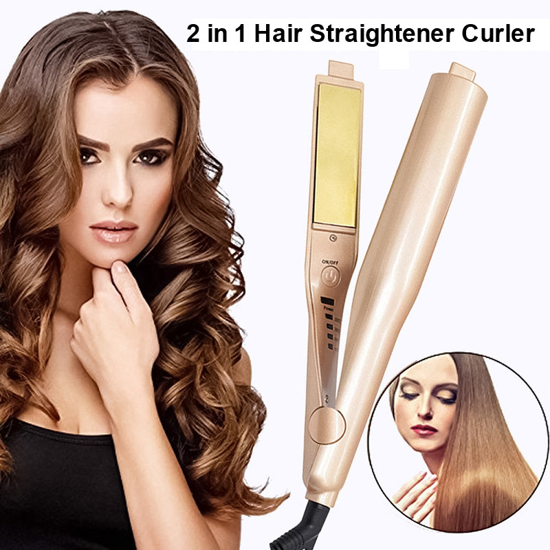 49W Anion Hair Straightener , LED 2 In 1 Hair Straightening And Curling Iron
