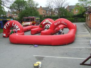 Quality Nice Design Kids Zorb Ball Inflatable Track , Go Kart , Cars Air Track for Sale wholesale