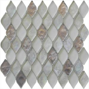 Quality Sivler water waving glass mosaic tile for logo background wholesale