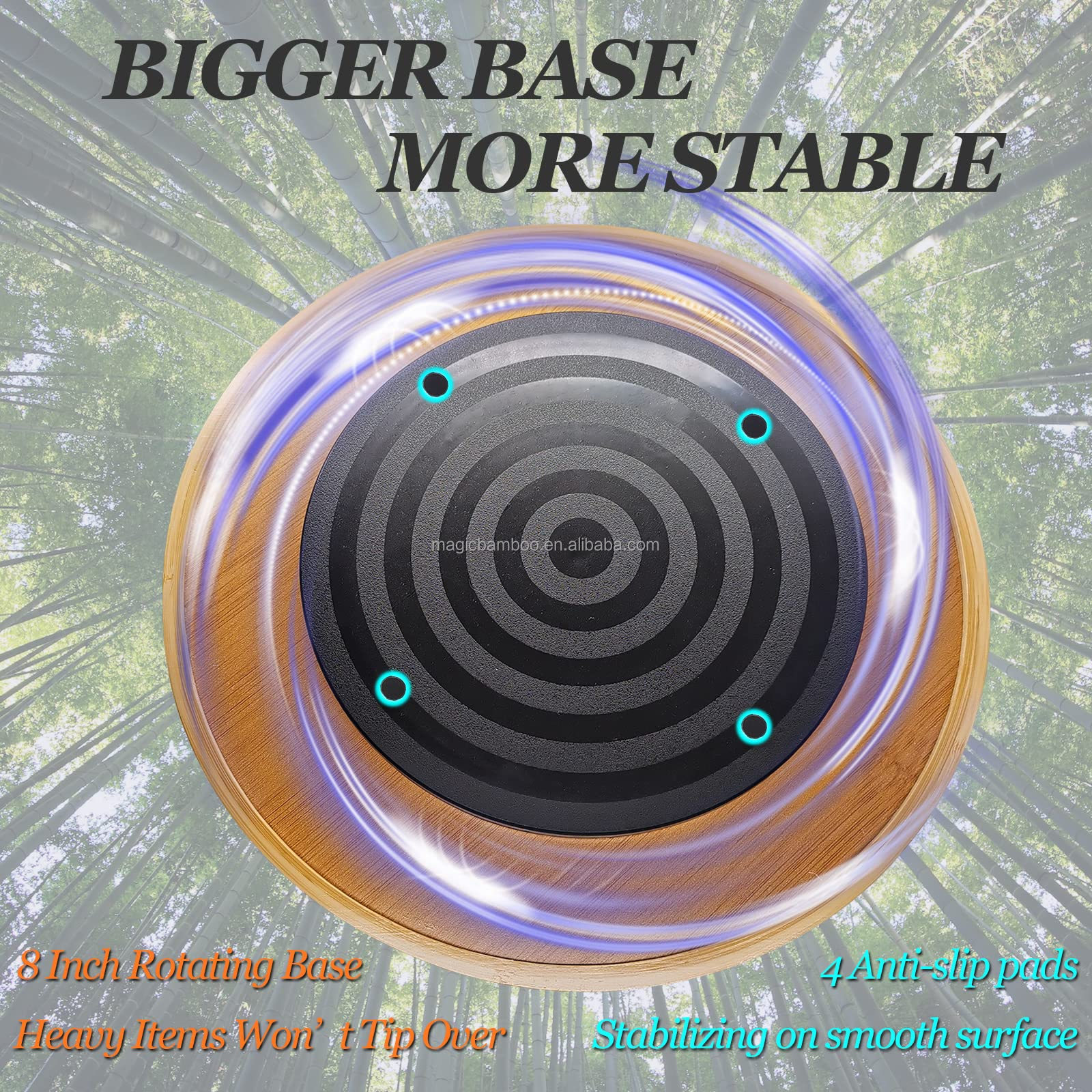 10 Inch Bamboo Lazy Susan Turntable for Kitchen Counter Top Functional and Design