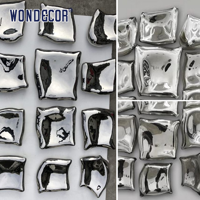 Geometric Block Abstract Stainless Steel Sculpture Wall Decoration 3D