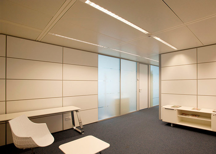 Solid Wall Partition Acoustic Felt 45db+- Reduce Noise Steel Panel Melamine Board White Color