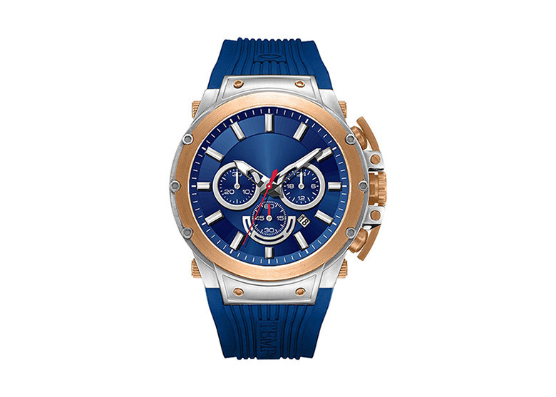 PVD Plating Sports Durable Waterproof Watches Quartz Movt With Silicone Strap