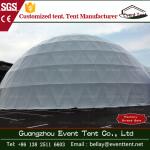 Round white half sphere tent , 35m diameter geodesic dome tent