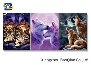 Quality Wolf 3D Animals Images , 3D Animated Pictures Stereograph Printing PVC/MDP Frame wholesale