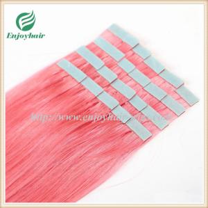 Quality Tape Hair extension 16&quot;-28&quot;L,100s/pack pink# color Straight malaysian virgin hair wholesale