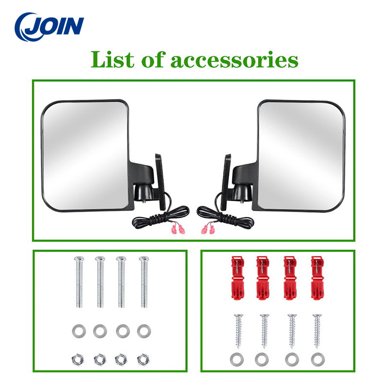 Removable Golf Buggies Rear View Mirrors With Turn Signs