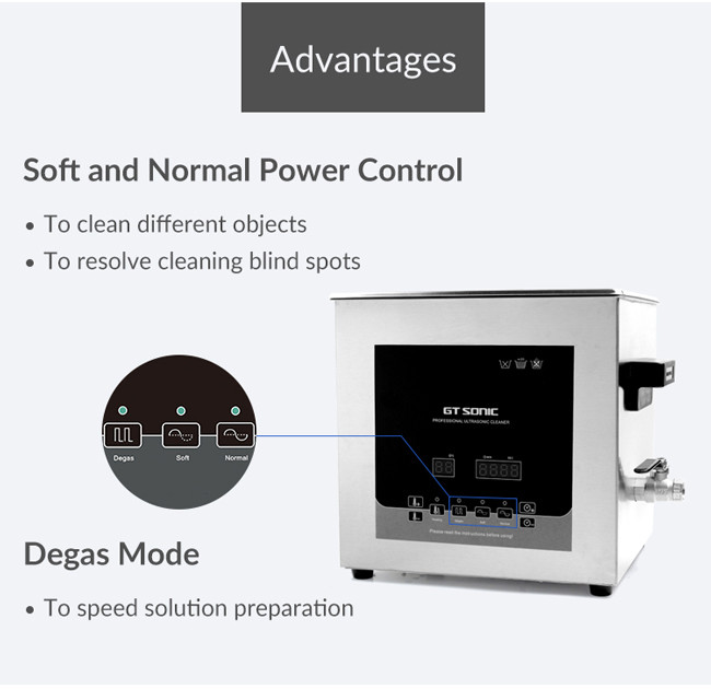 300W Stainless Steel Ultrasonic Cleaner Smooth Edge 300 * 240 * 150MM