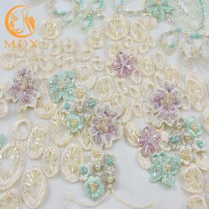 Quality Luxury Heavy Bridal Lace Fabrics Multicolor Water Soluble For Evening Dress wholesale