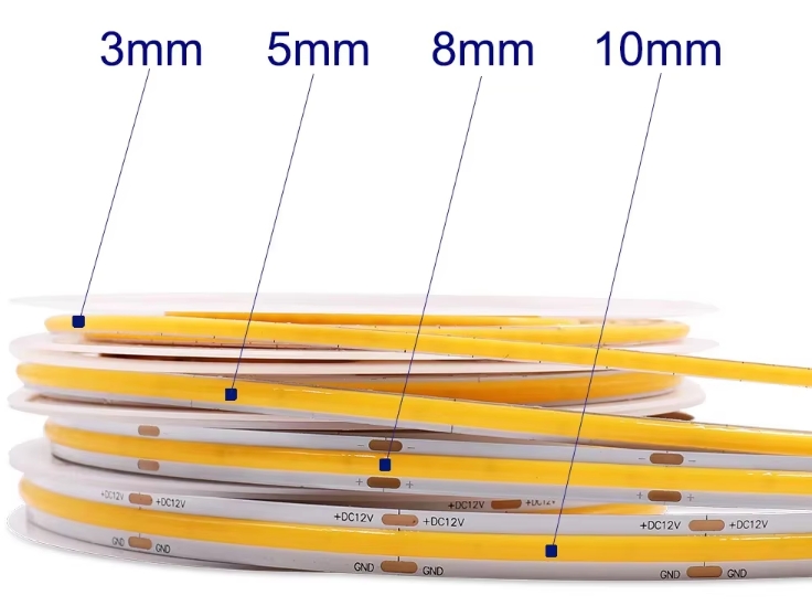 Long-lasting COB Led Strip Light with Dimmer 3mm Ultra Slim 400Leds/m White COB Tape 50000 Hours Ideal