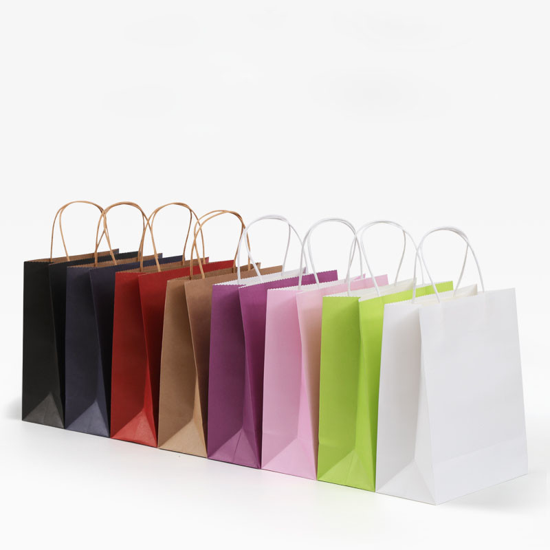 High Durability Printed Kraft Paper Bags Tear Resistance Customized Shape Design