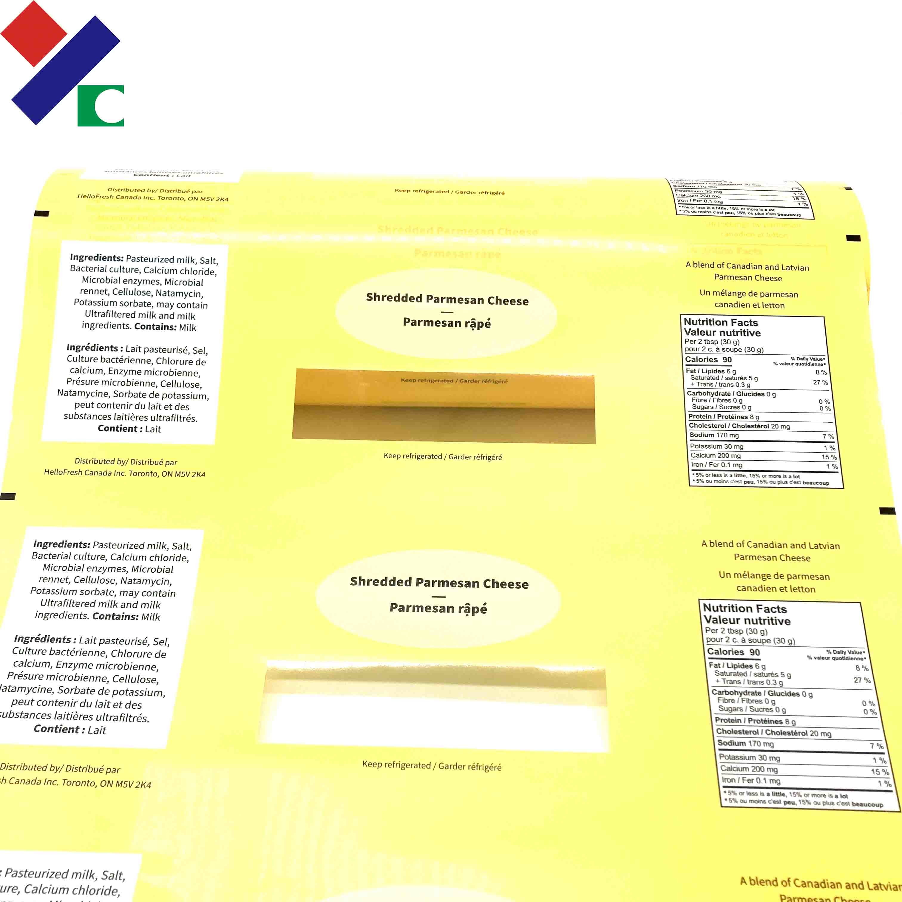 Food Grade Flexible Packaging Plastic Film 30 Micron BOPP / CPP Roll Stock Film