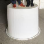 1500l Huge Open Top Cylindrical Tank , Roto Moulded Black Plastic Tub Pond