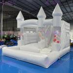 Inflatable Moonwalk Wedding Bounce Castle White Jumping Castle With Water Slide
