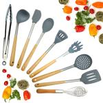 Wood Handle Kitchen Spatula Set , Spatula Kitchen Utensils Holiday Use