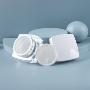 Quality 5g10g 15g Acrylic Base Material Luxury Black White Frosted Square Skin Care Cosmetic Facial Cream Plastic Container Cream Jar wholesale