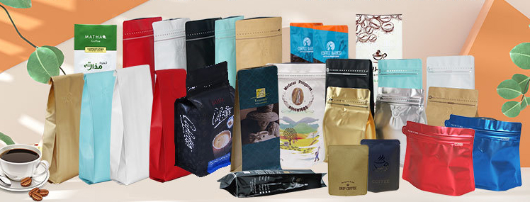 Arrivals 8 Side Aluminum Foil Coffee Bag With Valve And Zipper Top