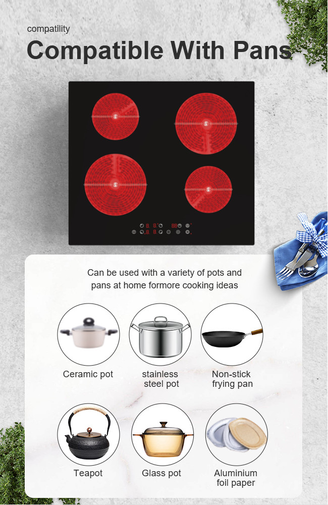 Waterproof Ceramic Hob Stove , Double Hot Plate Electric Stove 3000W