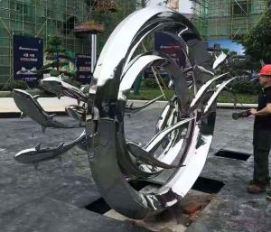 Quality Contemporary Mirror Fish Group Garden Metal Art Sculpture wholesale