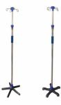 Hospital furniture 4 hooks stainless steel infushion iv pole stand with five