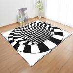 New 3D three-dimensional large carpet door mat, black and white vortex living