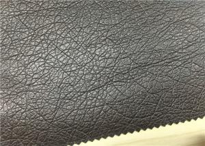 Quality PU Coated Faux Leatherette Fabric , Dark Brown Synthetic Leather Fabric wholesale