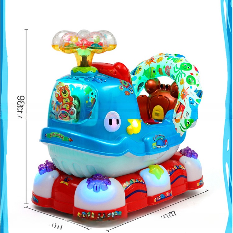Commercial kids coin operated game machine QQ Whale kiddy rides for children
