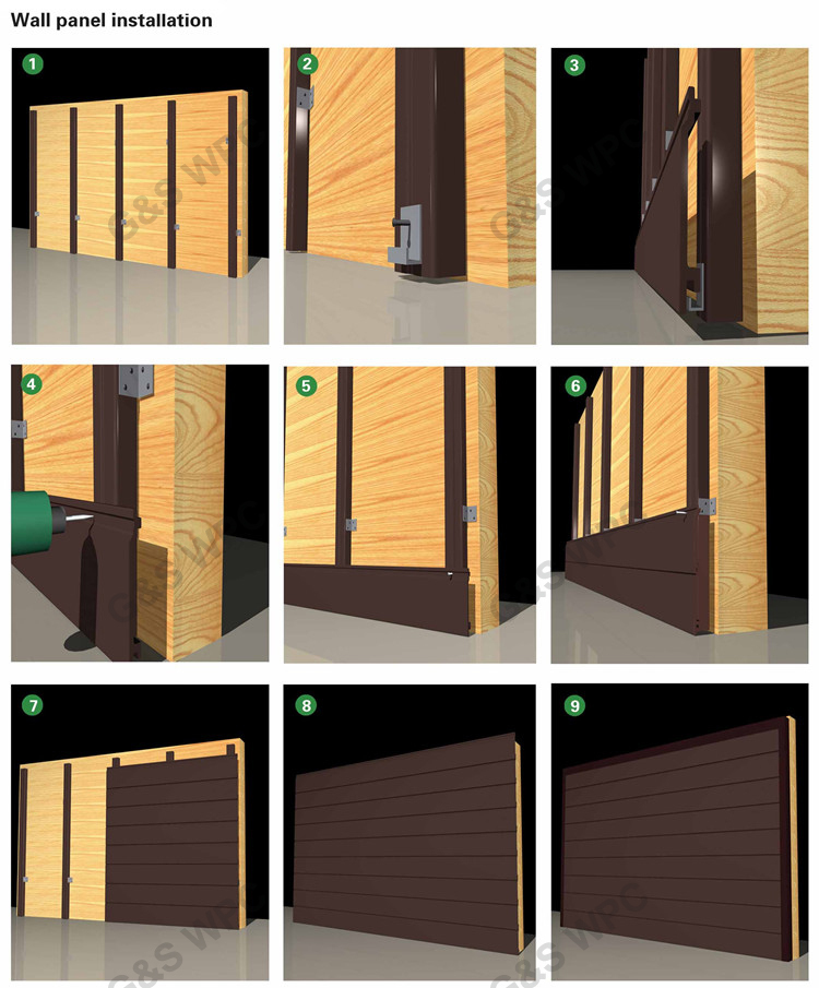 117MM WPC 3d Wall Cladding Panels Wood Grain Composite Wood Fencing Boards