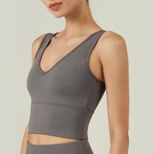 Quality V Neck 4 Sizes Sexy Sports Bra Soft Nylon Yoga Fitness Top Female Underwear wholesale
