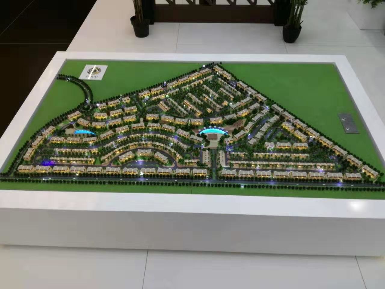 Mini Plastic Architectural Model , LED Light Physical Model Architecture