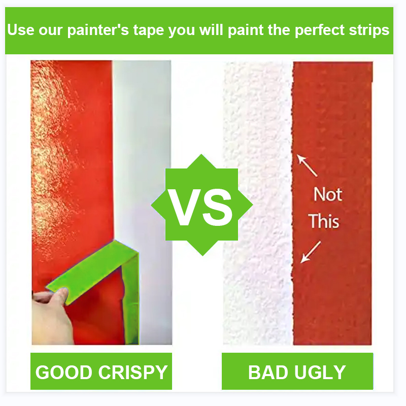 Automotive Refinish Green Paper Masking Tape With 150-170 Micron Thickness